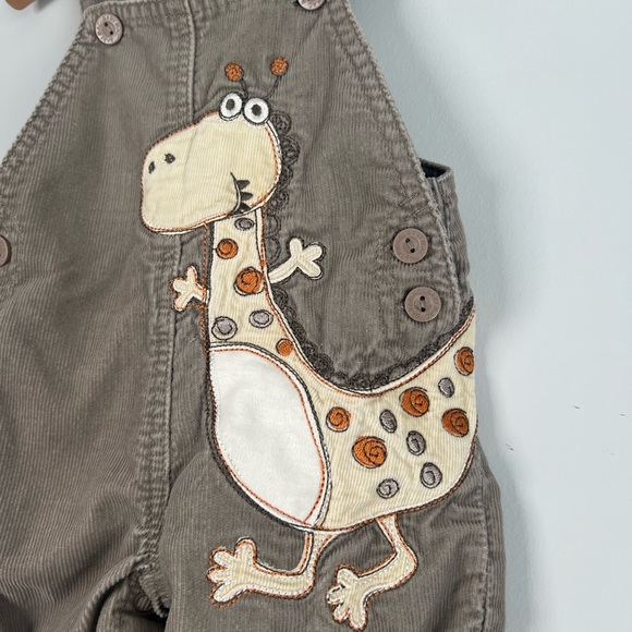 M&Co. “Little Monster” Brown Overalls with Appliqué 3-6M - Picture 2 of 5